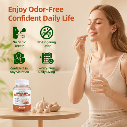 SresXrefas® Odorless Aged Garlic Extract with CoQ10 Ubiquinol – Immune & Cardiovascular Support | 180 Softgels