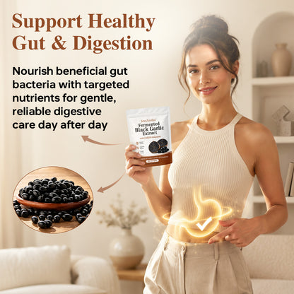 SresXrefas® Fermented Black Garlic Extract with CoQ10 Ubiquinol – Immune & Digestive Support | 300 Softgels